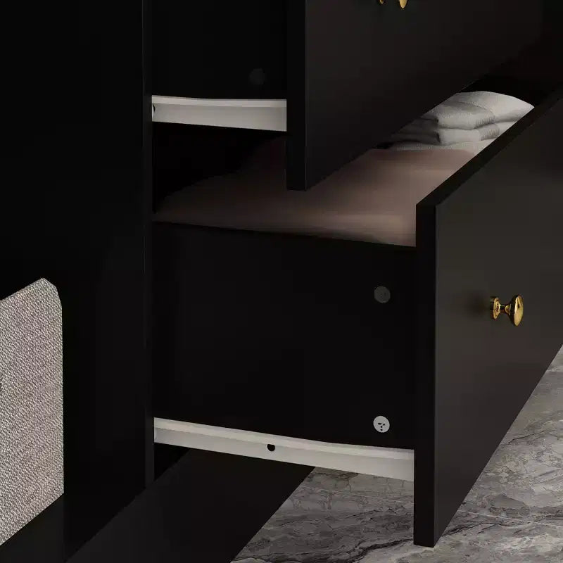 Modern Wardrobe with Mirror Closet Organization Armoire: Sturdy Rails, Smooth Drawers Practical & Stylish