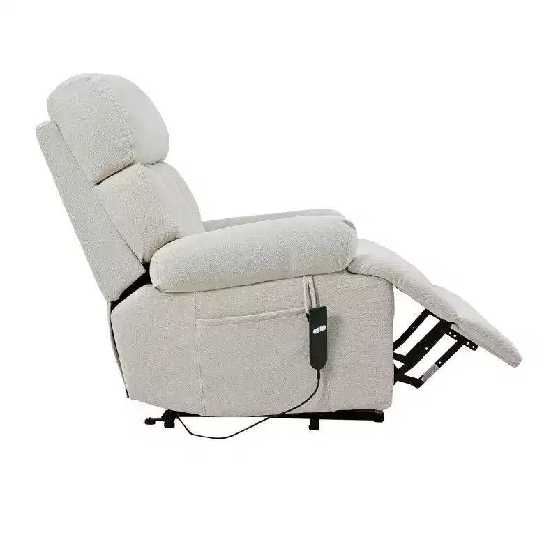 Oversized Power Lift Recliner Chair, Adjustable Reclining Sofa Chair for Elderly, Recliner with Remote Control and Side Pocket