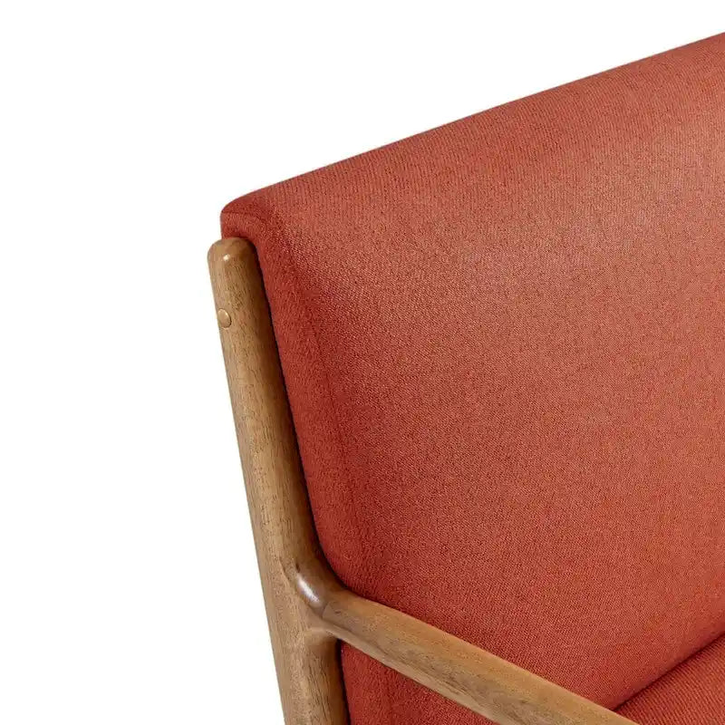 Mid-Century Lounge Chair with Wood Frame (Spice)