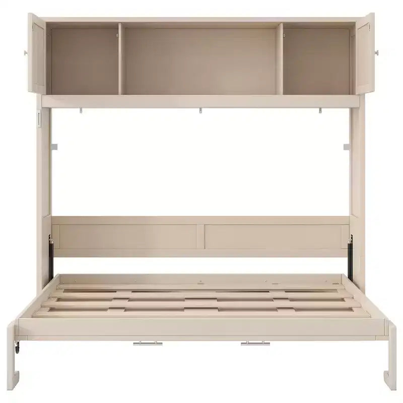 Whisen Full Size Murphy Bed with Storage Cabinets