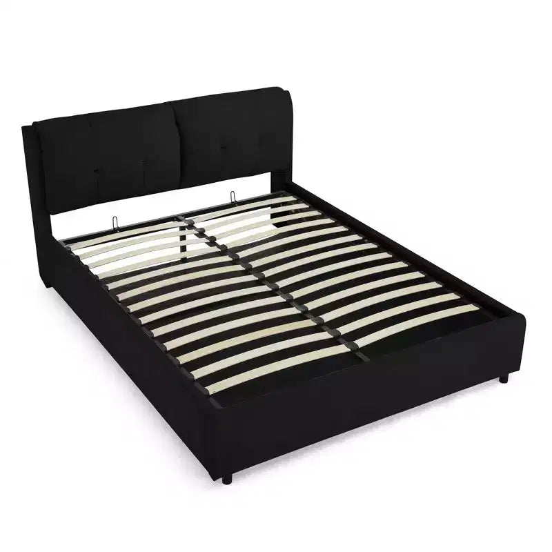 Queen/King Storage Platform Bed Frame Chenille Upholstered Bed with Soft Headboard
