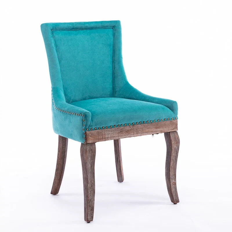 Set of 2 Ultra Side Dining Chairs with Wood Legs