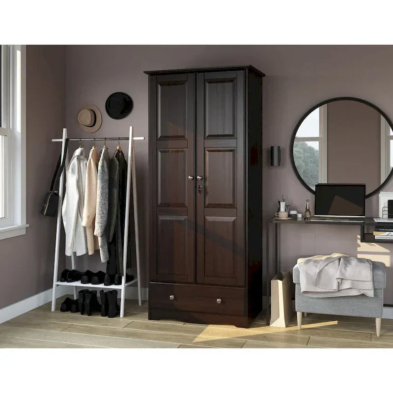 100% Solid Wood Flexible Wardrobe Armoire with Metal or Wooden Knobs