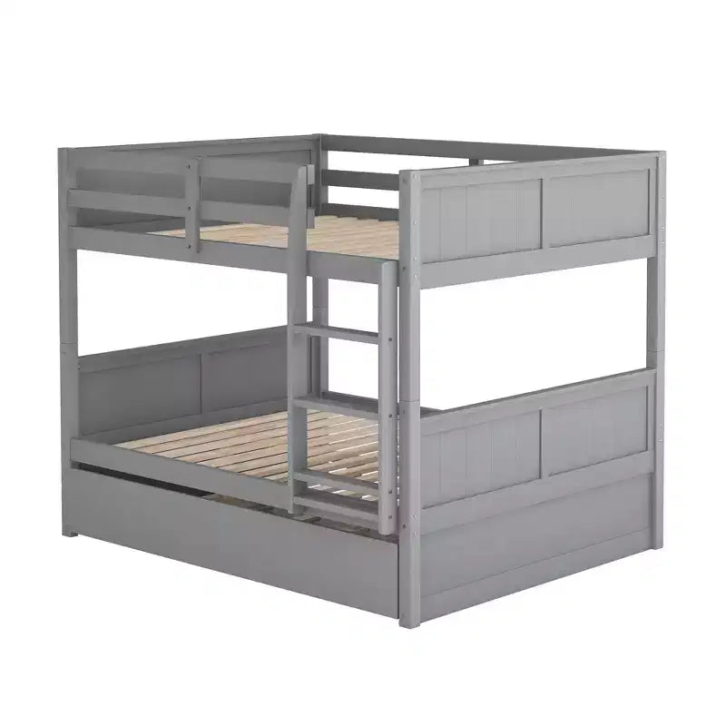 Whisen Full Over Full Wooden Bunk Bed with Twin Size Trundle