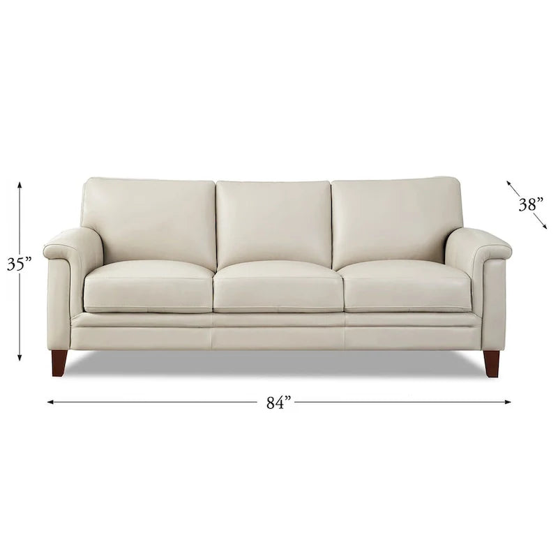 Hydeline Westcott Top Grain Leather Sofa Couch with Memory Foam and Springs