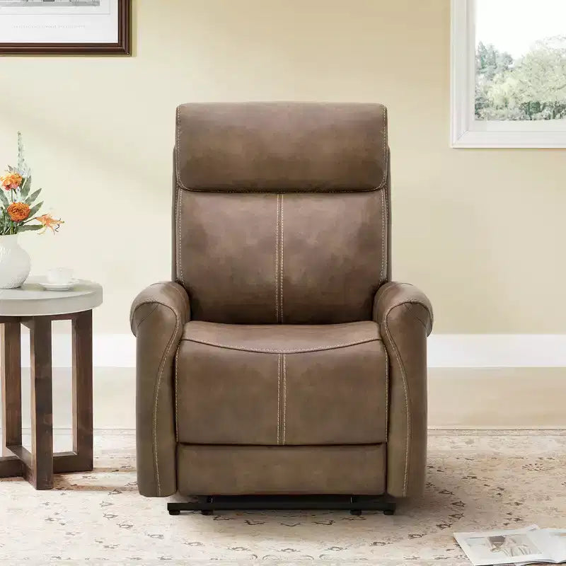 Wall Hugger Power Recliner with USB Ports, Faux Leather, 3 Positions, 350 lbs