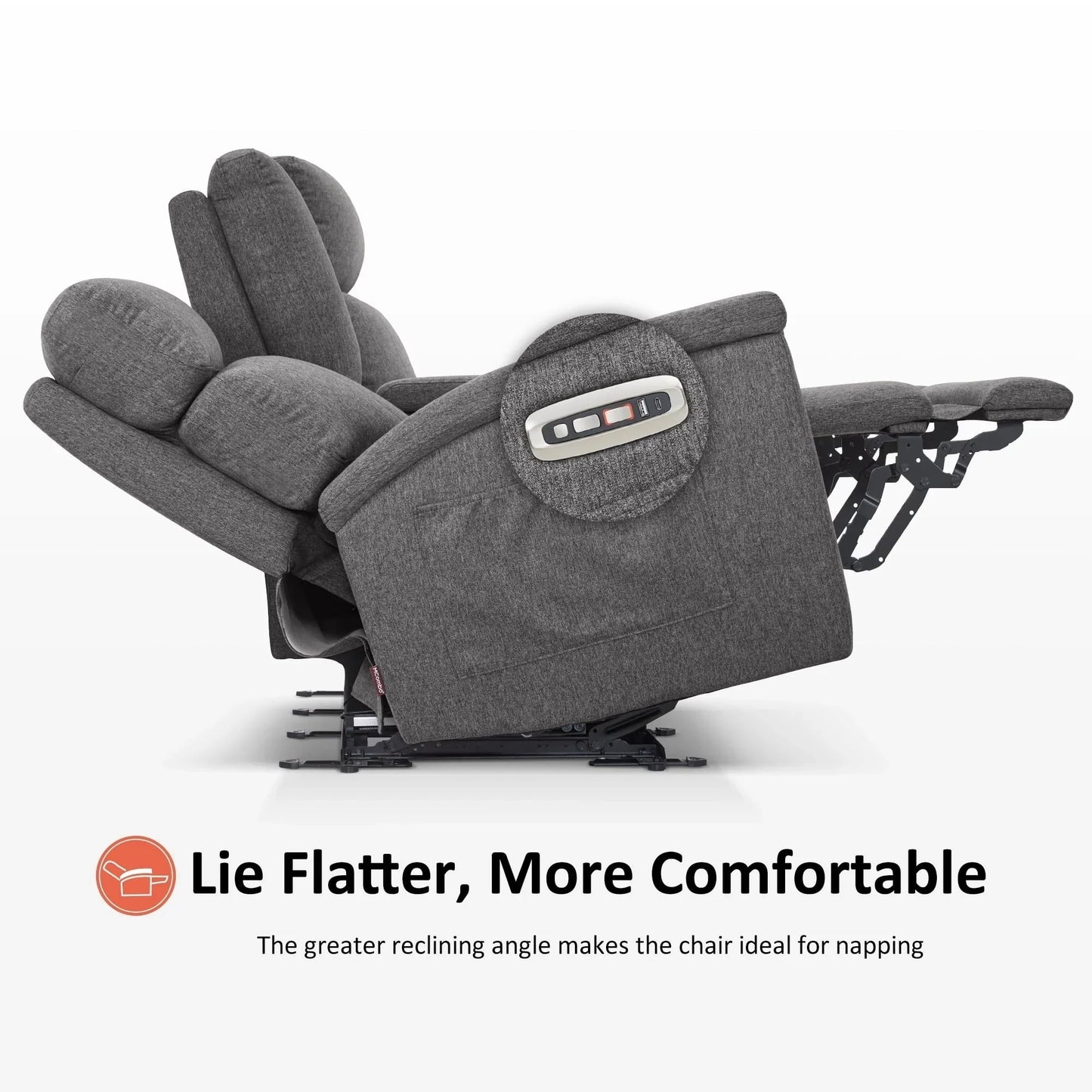 MCombo 60.2 Power Loveseat Recliner Sofa with Massage and Dual Heating, Adjustable Headrest, USB & Type C Port, Fabric
