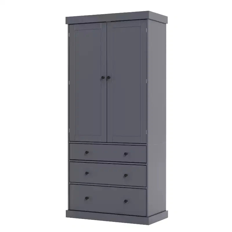 Freestanding Kitchen Pantry Organizer, Cabinet with 3-Adjustable Shelves, 3-Drawers, 8-Door Inner Shelves
