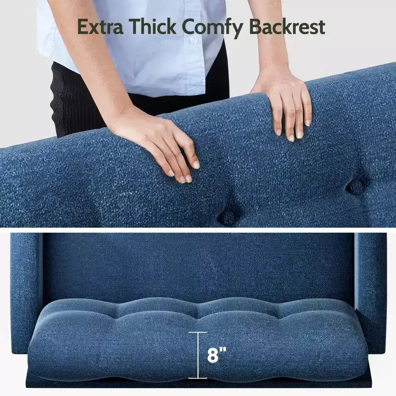 Small Loveseat Sofa, Comfy Couch with Thick Cushions, Tool-Free Assembly Loveseat for Bedroom, Small Loveseat for Small Spaces