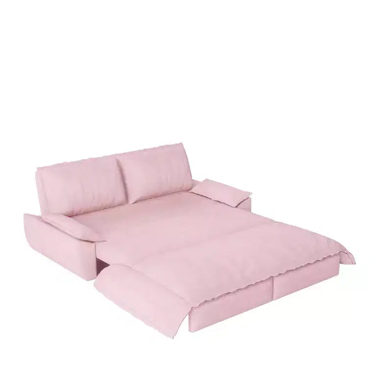3-in-1 Convertible Queen Sleeper Sofa with Velvet Upholstery