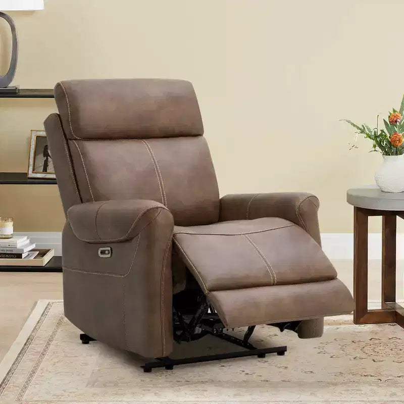 Wall Hugger Power Recliner with USB Ports, Faux Leather, 3 Positions, 350 lbs