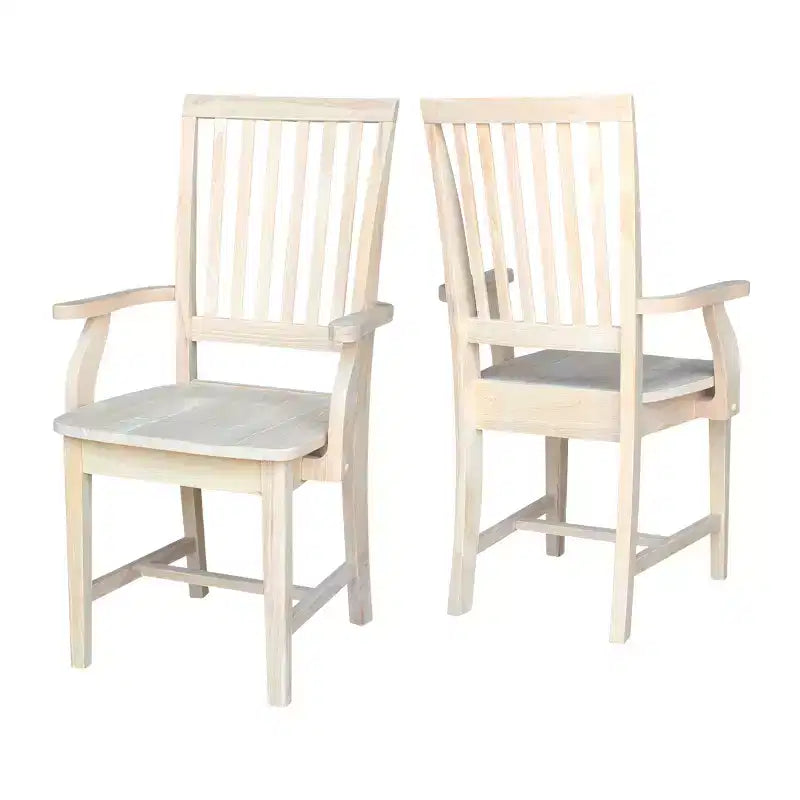 Mission Side Chair with Arms – Unfinished Solid Wood