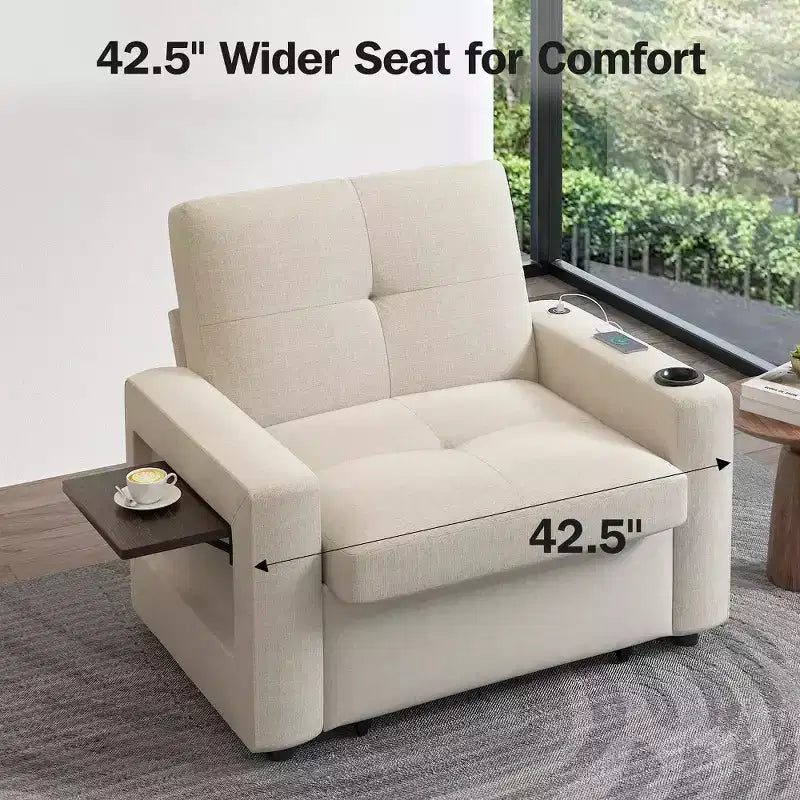 3-in-1 Sleeper Sofa Chair Bed, 42.5 Wide Convertible Pull-Out