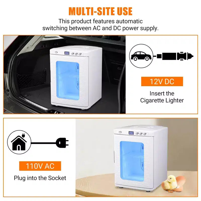 Reptile Incubator, 25L Hatching Eggs Incubator - 10C-60C Temperature Controlled, 12V/110V Portable Digital Incubator for Small Reptiles