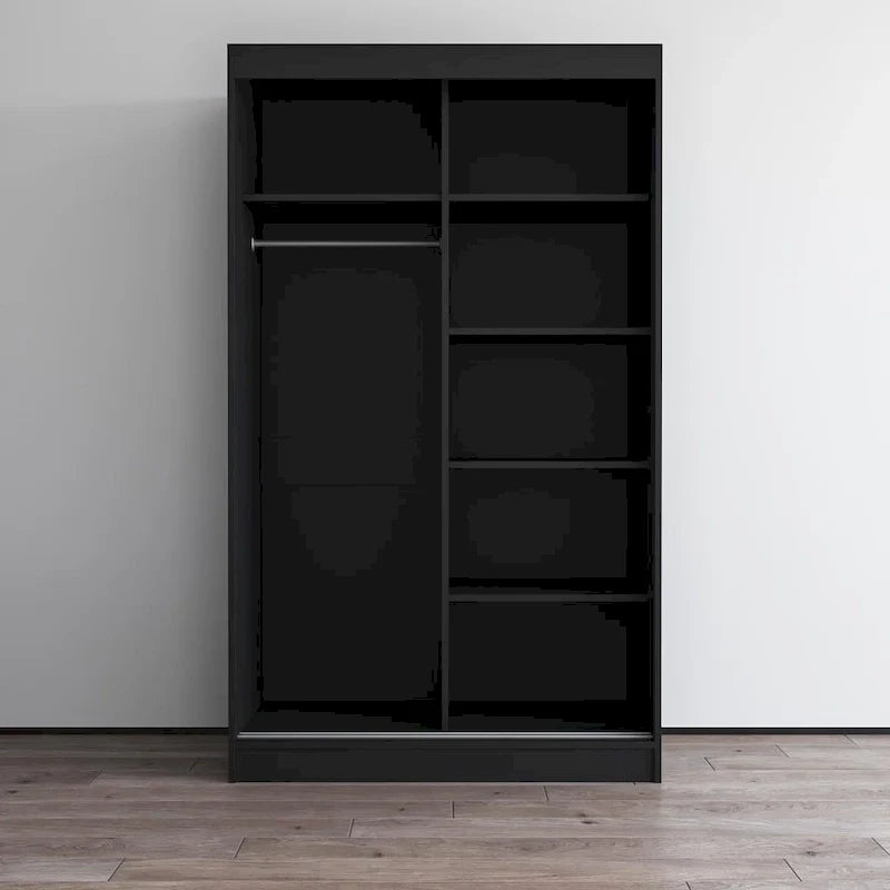 Aria High Gloss 2-door Modern Wardrobe with Mirror