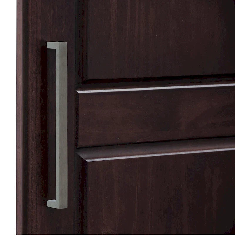 3-Door Solid Pine Wood Wardrobe Armoire, 72"H x 56"W, Mirrored or Panel Door, 3 Clothing Rods