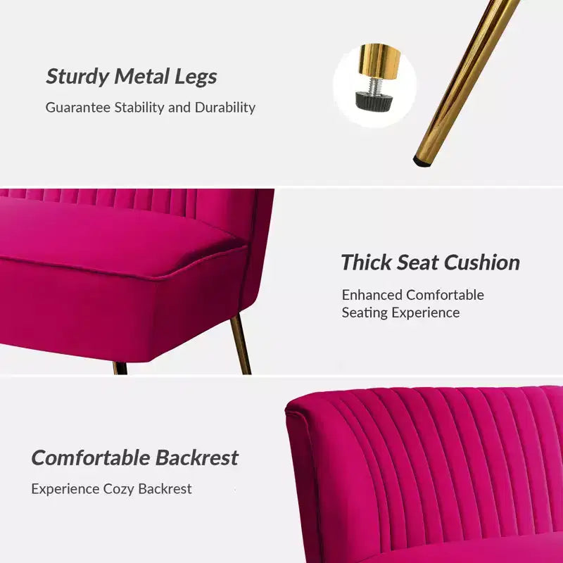 Velvet Nicolas Loveseat Chair Contemporary 2-Seater Sofa for Living Room and Bedroom Tufted Back Loveseat | Karat Home