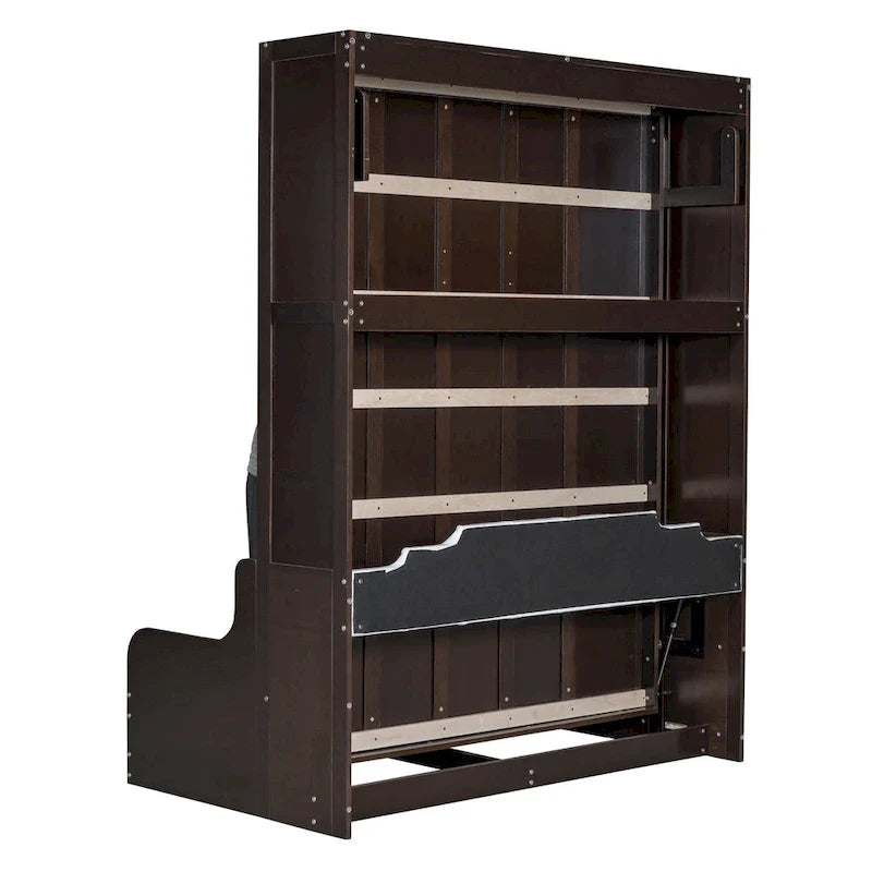 Wooden Murphy Bed Wall Bed with Cushion