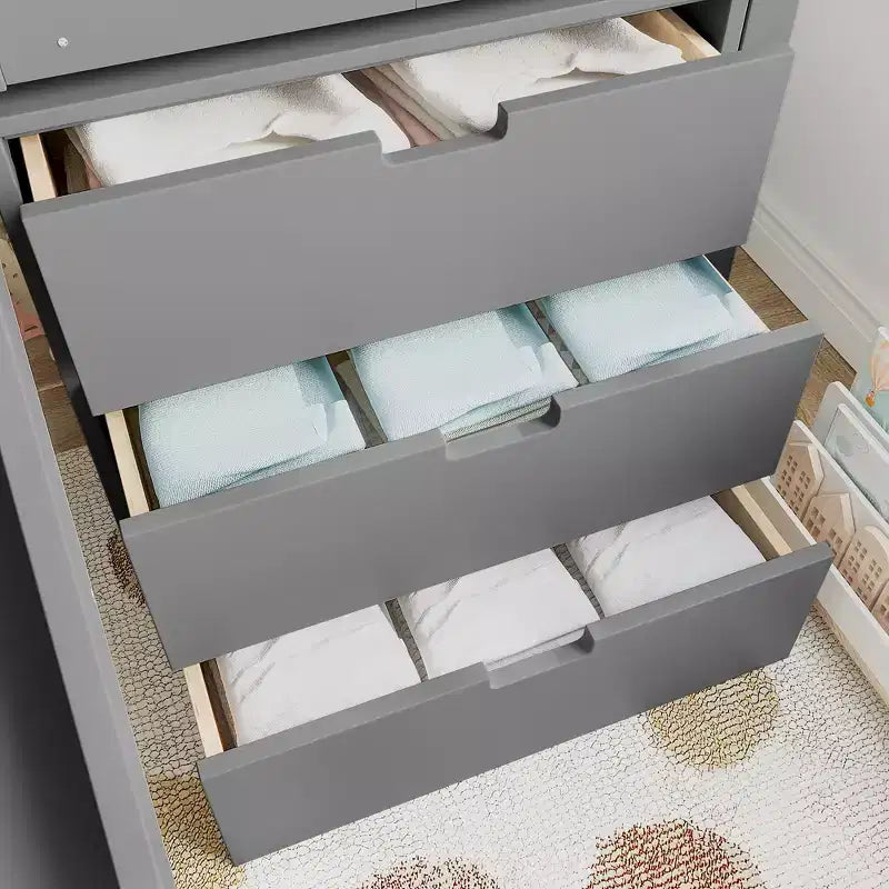 Twin Size Loft Bed with 3 Drawers & Storage Stair, Wooden House-style Bed Frame with Slide and Remevoable Desk