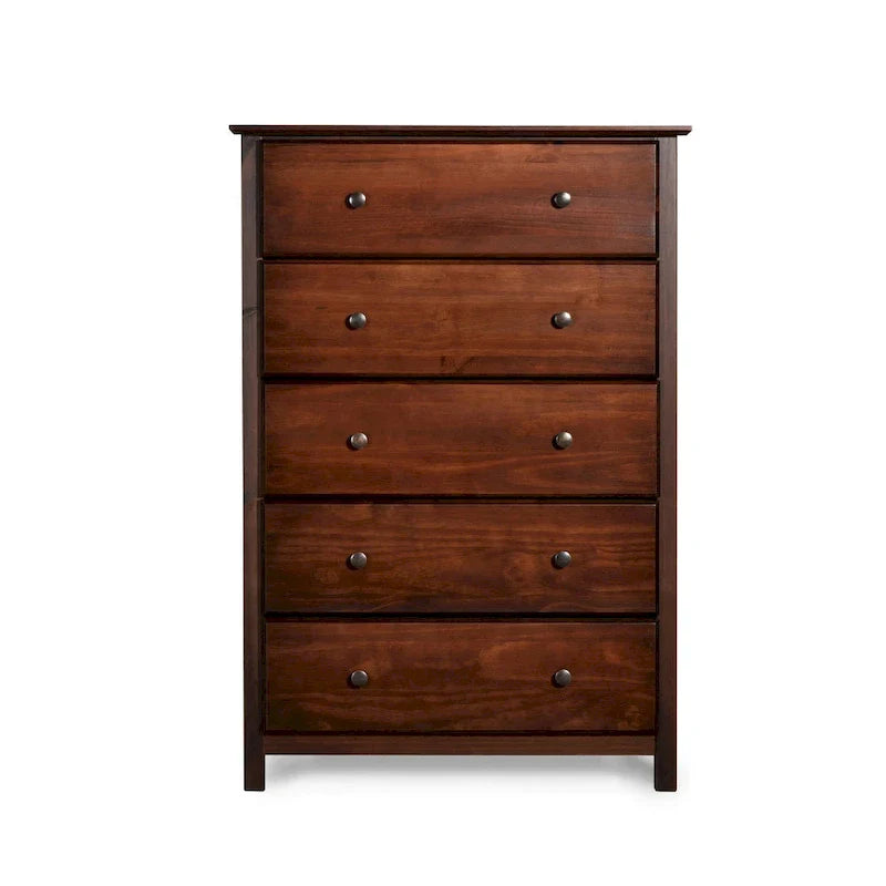 Grain Wood Furniture 5-drawer Solid Wood Chest