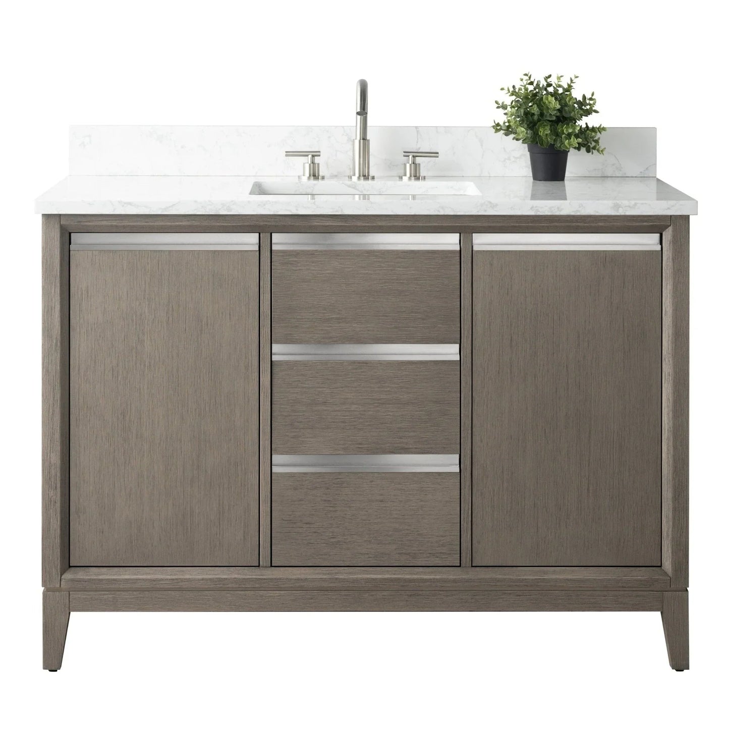 Vanity Art Bathroom Vanity with Ceramic Sink and Engineered Marble Top