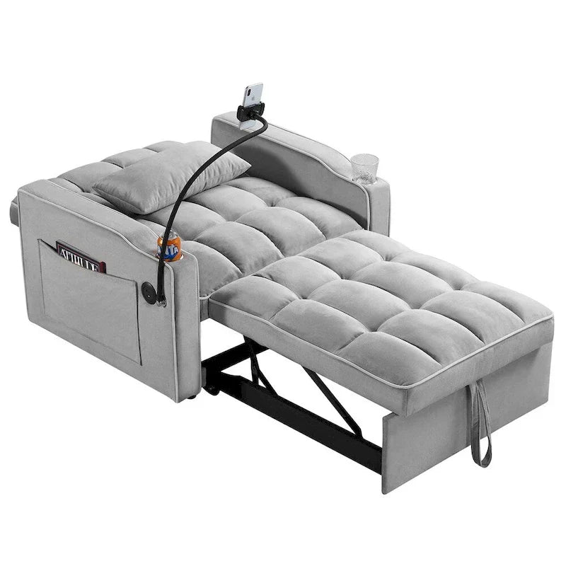 Convertible Sleeper Chair Sofa Bed Adjustable Pull Out Sleeper Chair