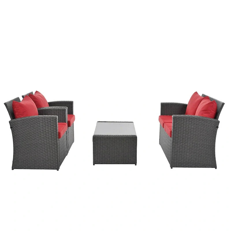 4-Piece Outdoor Patio Furniture Conversation Set