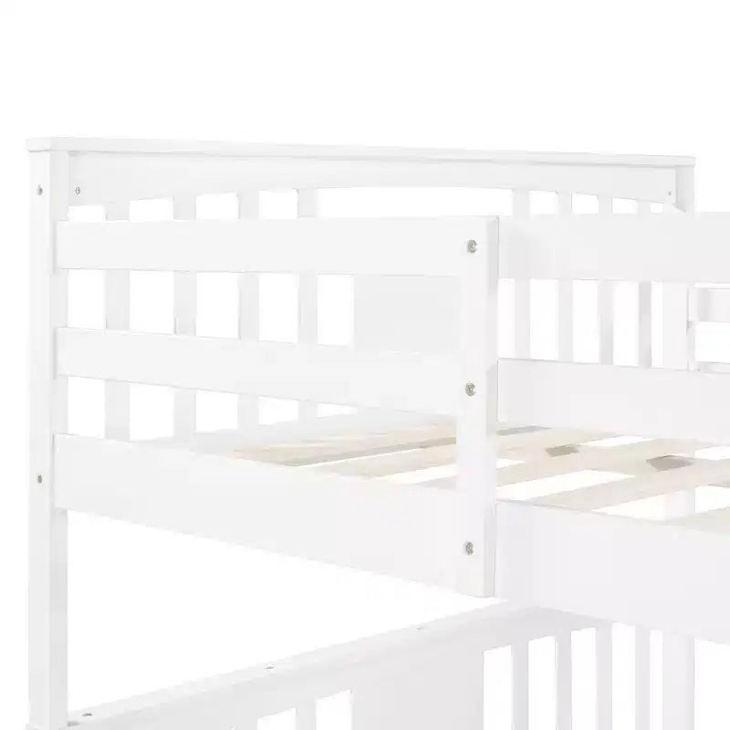Modern Full over Full Bunk Bed with 2 Drawers