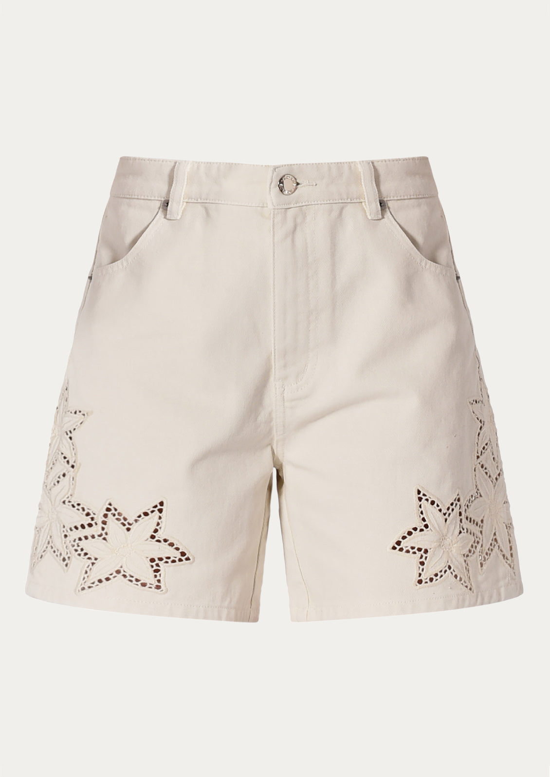 Beige cotton shorts that are versatile for everyday wear