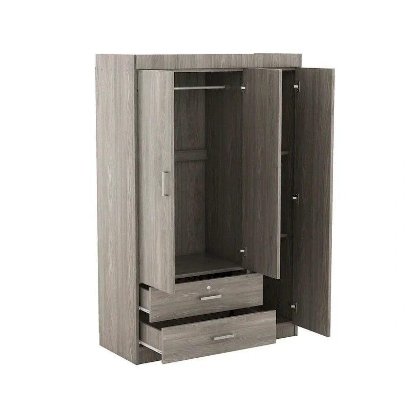 3-Door Wardrobe with 2 Drawers
