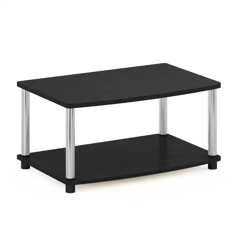 2-Tier Elevated TV Stand with Open Storage Shelves