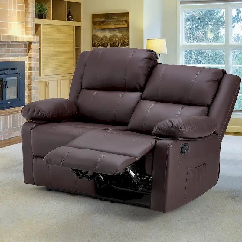 2-Seater Recliner Loveseat with Heat and Massage Function