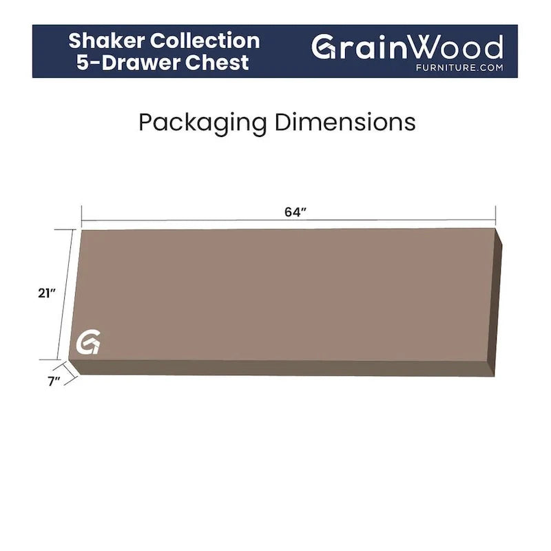 Grain Wood Furniture 5-drawer Solid Wood Chest