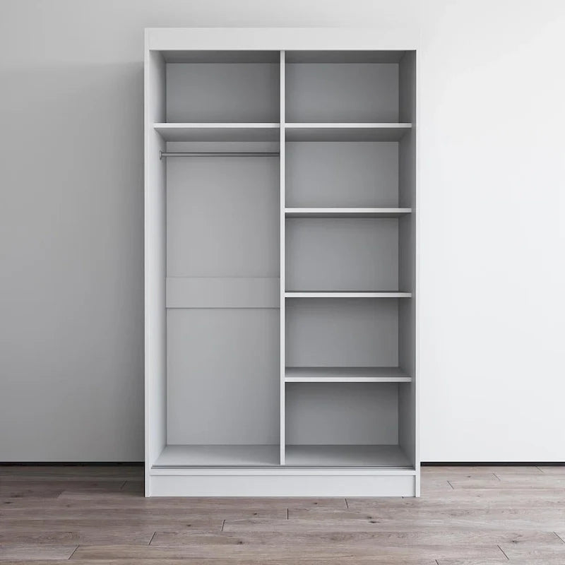 Aria High Gloss 2-door Modern Wardrobe with Mirror