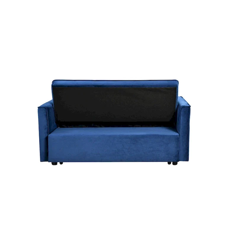 Modern Velvet Futon Loveseat with Reclining Backrest & Pockets, Seats 2 ??Dark Gray / Light Gray / Blue / Black