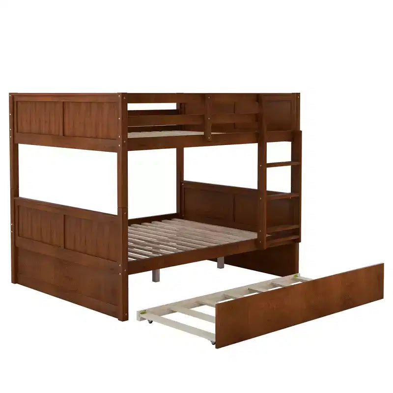 Whisen Full Over Full Wooden Bunk Bed with Twin Size Trundle
