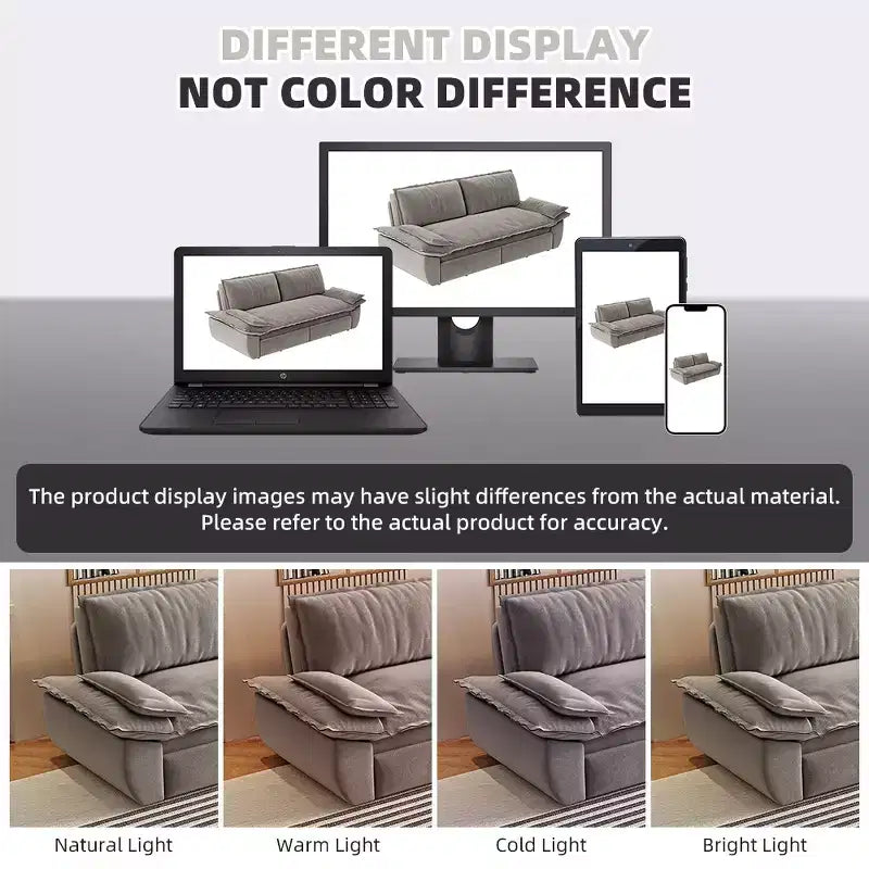 3-in-1 Convertible Queen Sleeper Sofa with Velvet Upholstery
