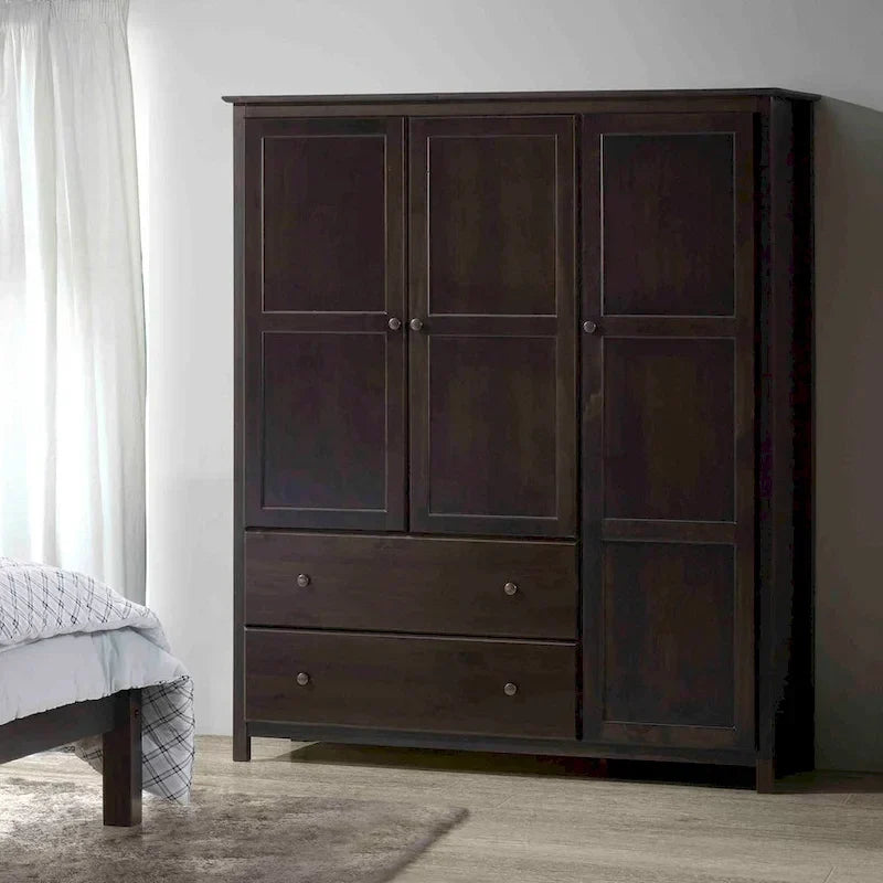 Grain Wood Furniture Shaker Wood 3-door Armoire - 60x72x22