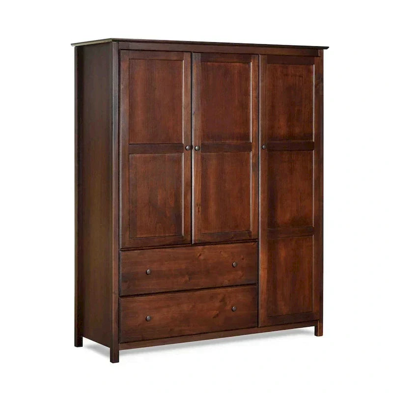 Grain Wood Furniture Shaker Wood 3-door Armoire - 60x72x22