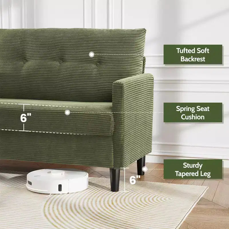 Small Loveseat Sofa, Comfy Couch with Thick Cushions, Tool-Free Assembly Loveseat for Bedroom, Small Loveseat for Small Spaces