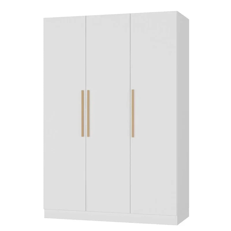 Wardrobe Armoire Wooden Closet Cabinet 6 Storage Cube and Hanging Rod