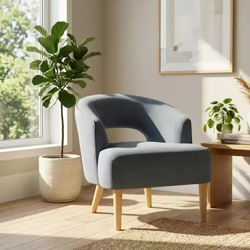GDFStudio Bennett Contemporary Velvet Upholstered Barrel Accent Chair