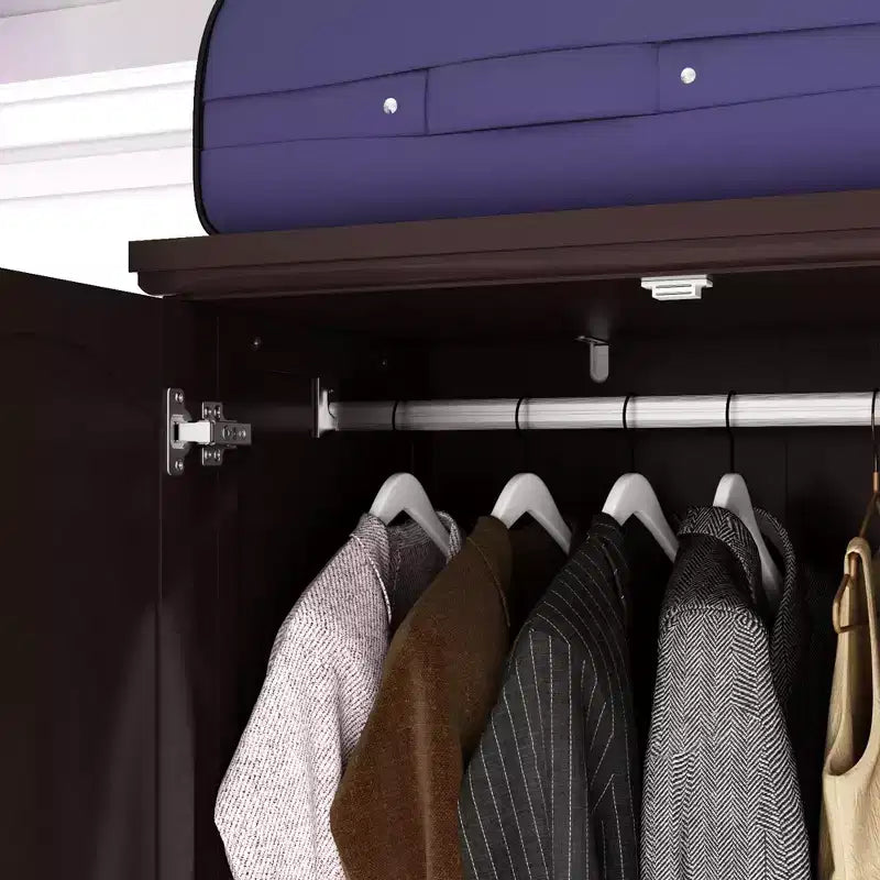 Wardrobe with Mirror 3 Doors 5 Drawers Classic Style