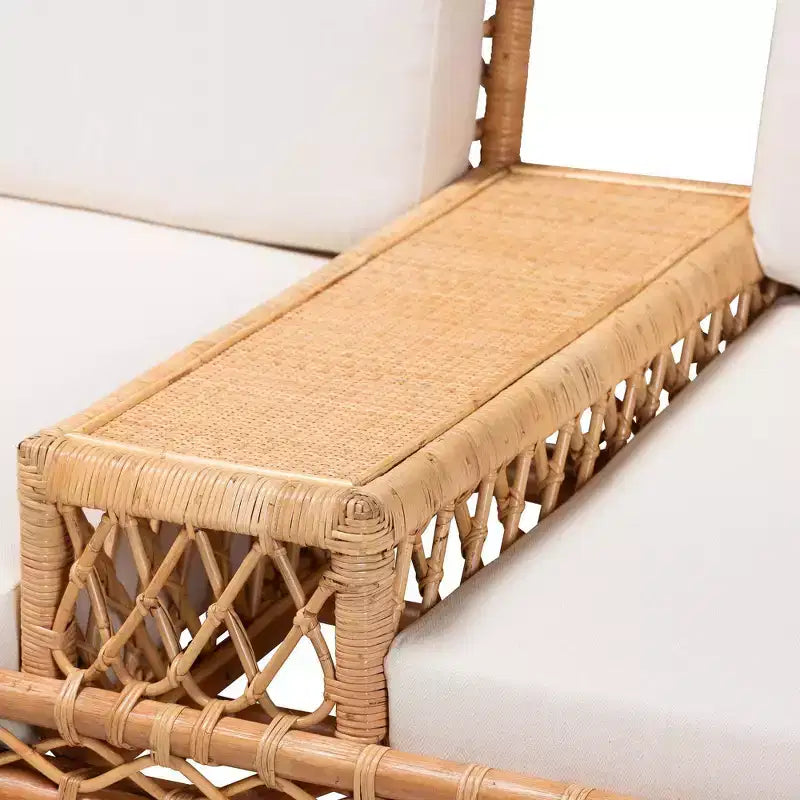 bali & pari Pakis Rattan Tete-a-Tete Sofa Natural Rattan