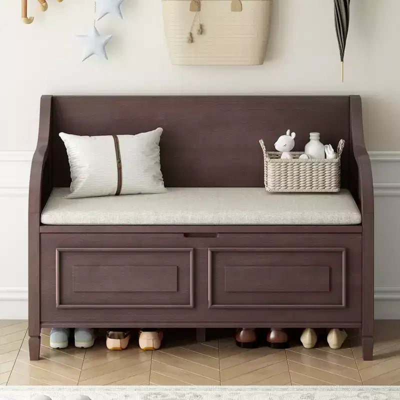 GDFStudio Fanny Entryway Multifunctional Storage Bench with Upholstered Seat and Safety Hinge