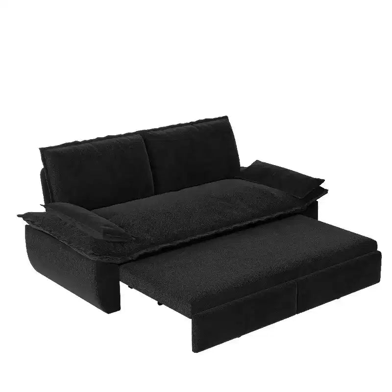 3-in-1 Convertible Queen Sleeper Sofa with Velvet Upholstery