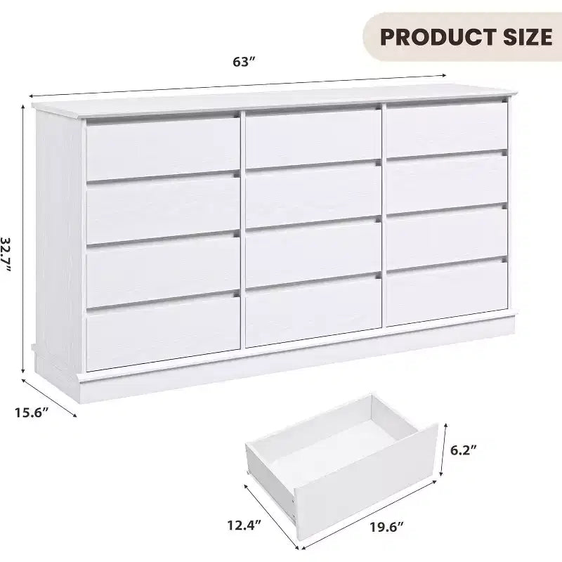 9/12 drawer chest of drawers for bedroom,chest of drawers with Deep drawers,Large chest of drawers for closet with Wide Top,Wooden chest of drawers