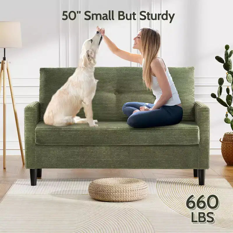 Small Loveseat Sofa, Comfy Couch with Thick Cushions, Tool-Free Assembly Loveseat for Bedroom, Small Loveseat for Small Spaces