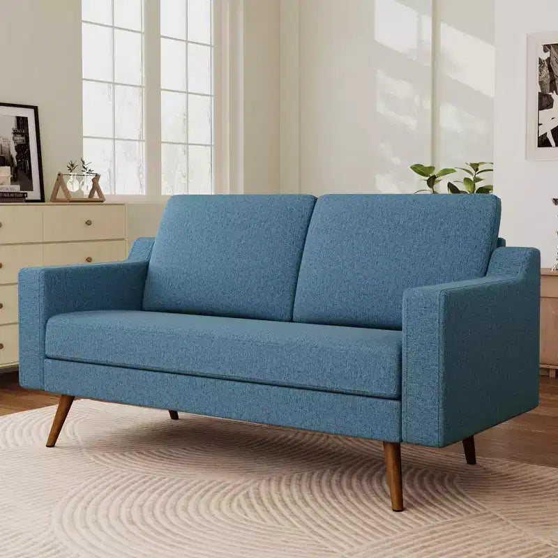 65.4" Mid Century Modern Loveseat Sofa with Spring Cushion for Living Room, Bedroom & Office