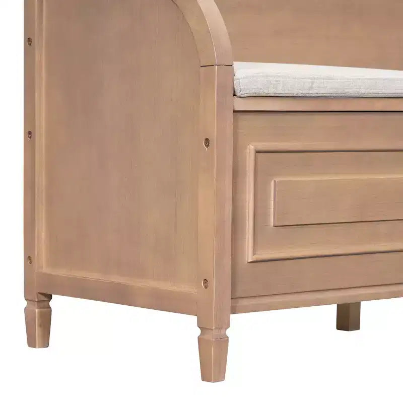 GDFStudio Fanny Entryway Multifunctional Storage Bench with Upholstered Seat and Safety Hinge